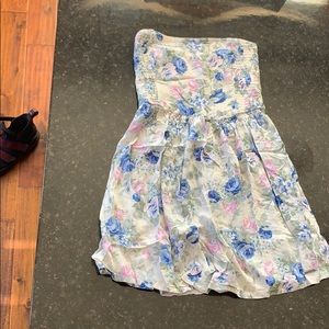 Strapless floral print dress | Abercrombie & Fitch